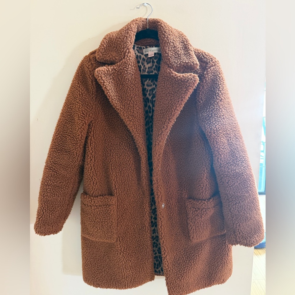 Brown Teddy Coat Size Small